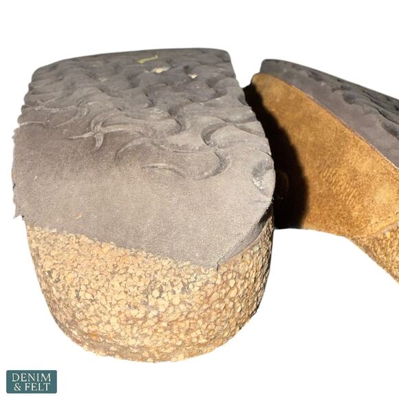 Birkenstock Boston Shearling Camel Suede Fuzzy Cozy Slip On Clogs Womens 7 - Picture 15 of 16